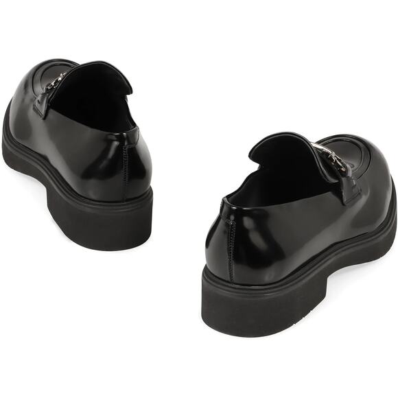 IB FERRAGAMO FIORELLO BLACK PATENT LEATHER GANCINI BIT LOGO LOAFERS 12 M ITALY main image 12